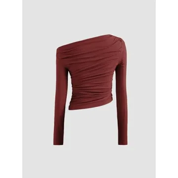 CIDER Women's Asymmetrical Off-the-Shoulder Top