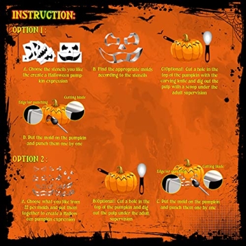 Complete Pumpkin Carving Kit for Kids - 22 PCS Tools