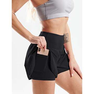 CADMUS 2 in 1 Women's Workout Shorts for Athletic Gym Running Shorts with Phone Pockets