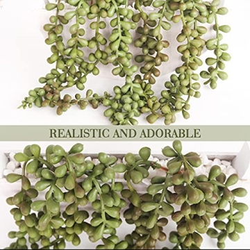 Floweroyal 2pcs Artificial Succulents Hanging Plants for Decor