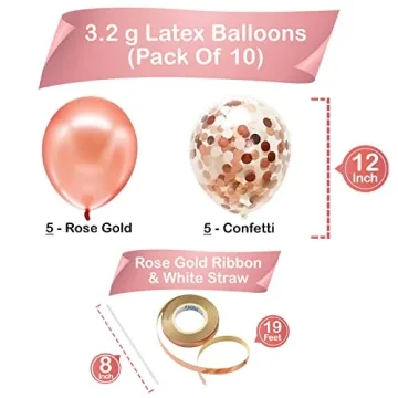 KatchOn Rose Gold 15 Balloons Number - Giant, 40 Inch
