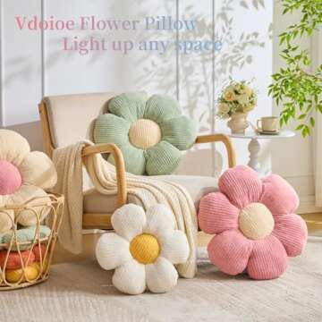 Vdoioe Flower Pillow,Sage Green Flower Shaped Throw Pillow Cushion Seating Green Flower PlushThrow P...