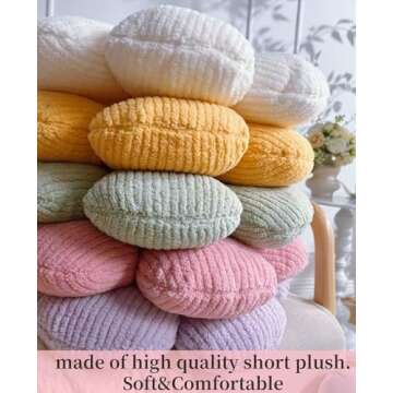 Vdoioe Flower Pillow,Sage Green Flower Shaped Throw Pillow Cushion Seating Green Flower PlushThrow Pillow Floor Pillows Home Decorative Seating Cushions