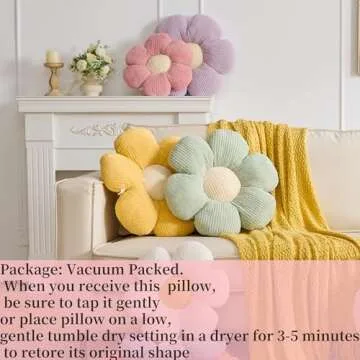 Vdoioe Flower Pillow,Sage Green Flower Shaped Throw Pillow Cushion Seating Green Flower PlushThrow Pillow Floor Pillows Home Decorative Seating Cushions