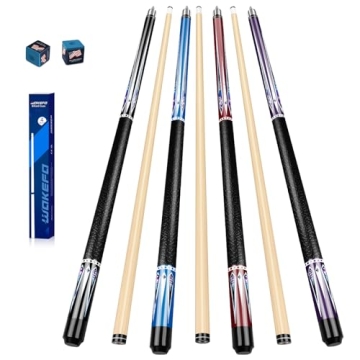 Professional Billiard Pool Cue Stick Set - 4 Sticks, 18-21oz, 58 Inch, Hardwood Maple