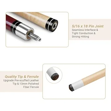 Professional Billiard Pool Cue Stick Set 4 Sticks 18-21oz