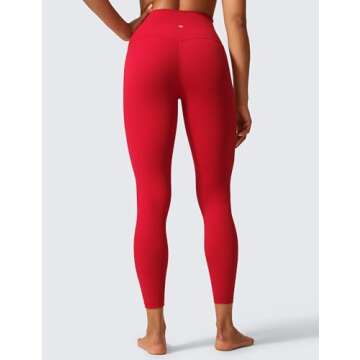 CRZ YOGA Womens Butterlift High Waisted Workout Leggings 25" Red Chili