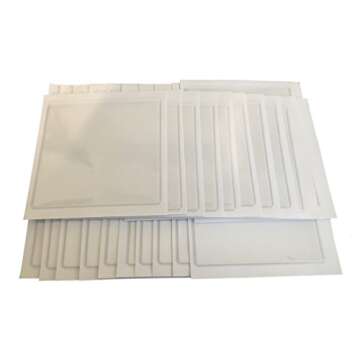 Adhesive Square Label Pockets Holder Heavy Duty Set of 30 (3.5" by 3.5"). Organize Bins and Add Stor...