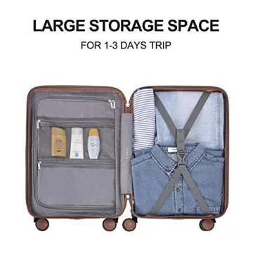 CLUCI Carry On Luggage with Spinner Wheels,Lightweight Hardside Suitcase PC Hardshell Luggage with TSA Lock,20" Carry-On(Beige)