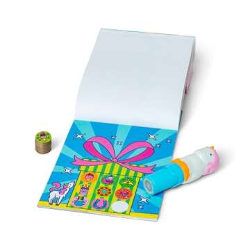 Melissa & Doug Sticker Wow!™ Unicorn Bundle: Sticker Stamper, 24-Page Activity Pad, 600 Total Stickers, Arts and Crafts Fidget Toy Collectible Character