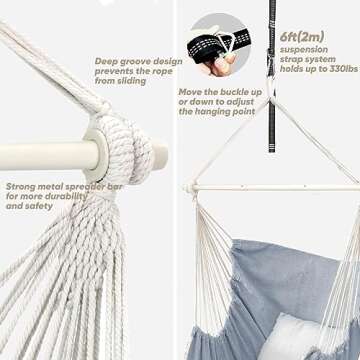 Chihee Hammock Chair Hanging Swing - Portable & Stylish
