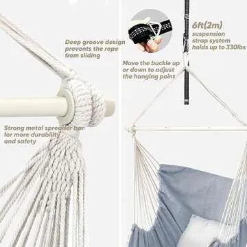 Chihee Hammock Chair Hanging Swing - Portable & Stylish