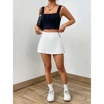 Stylish MakeMeChic Women's Aline Split Mini Skirt