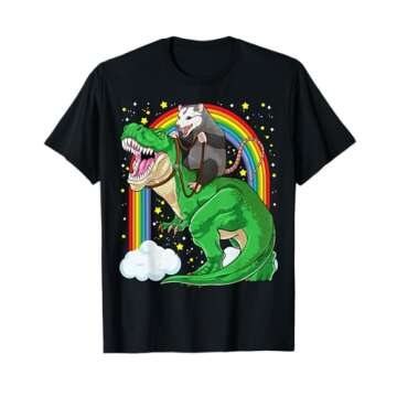 Possum Shirt Opossum Riding Dinosaur T Rex Trash Garbage T-Shirt