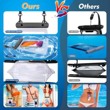 PEDVSTY Large Floating Waterproof Phone Pouch for Any Phone