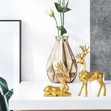 Benxin Nordic Elk Sculpture - Gold Deer Statues Home Decor