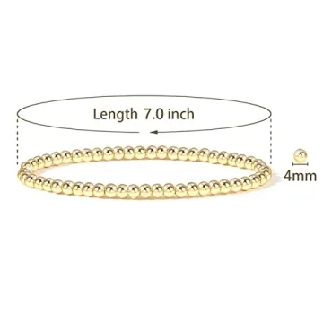 Elegance 14K Gold Bead Bracelet Set for Women