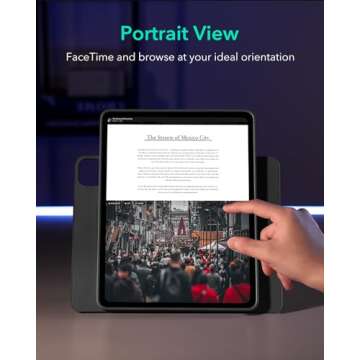 ESR for iPad Pro 12.9 Case (6th/5th Generation, 2022/2021), Removable Magnetic Cover, Adjustable Portrait/Landscape Stand with Raised Display View, 9 Standing Angles, Shift Series, Black