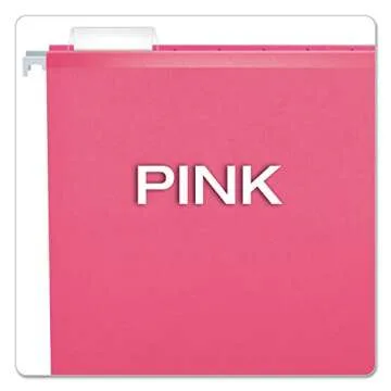 Pendaflex Pink Hanging File Folders - Durable & Stylish