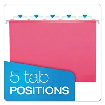 Pendaflex Pink Hanging File Folders - Durable & Stylish