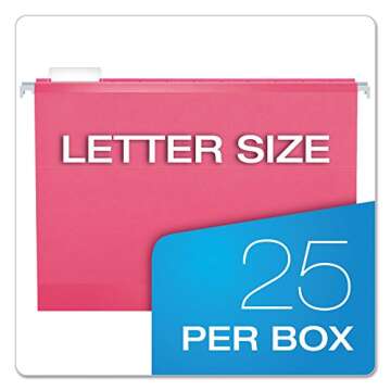 Pendaflex Pink Hanging File Folders - Durable & Stylish