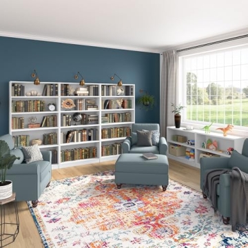 Bush Furniture Universal Tall 5 Shelf Bookcase White