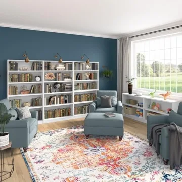 Bush Furniture Universal Tall 5 Shelf Bookcase White