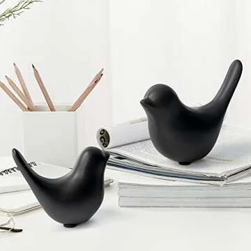 Notakia Decorative Ceramic Bird Statues - Modern Home Décor