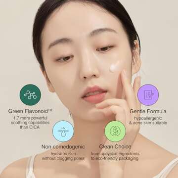 Lightweight Trouble Care Daily Moisturizer Watery Soothing Cream Centella Asiatica CICA Green Flavonoid - 1.7Oz Non-Clogging Oil Free Acne-Prone Skin Calm Redness Rosacea Korean THE LAB Blanc Doux