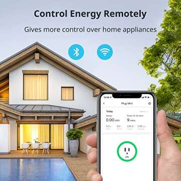 SwitchBot Smart Plug Mini 15A, Energy Monitor, Smart Home WiFi(2.4GHz) & Bluetooth Outlet Compatible...