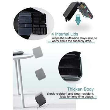 Avlcoaky Small Tackle Box Mini Fishing Tackle Box Organizer Lure Box Terminal Tackle Box Plastic Containers Case for Kayak & Boat Fishing