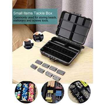 Avlcoaky Small Tackle Box Mini Fishing Tackle Box Organizer Lure Box Terminal Tackle Box Plastic Containers Case for Kayak & Boat Fishing