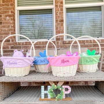 Personalized Willow Easter Basket - Unique First Easter Gift