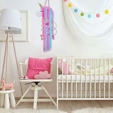 Basumee Unicorn Hair Bow Holder for Kids Room Decor