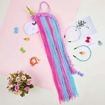 Basumee Unicorn Hair Bow Holder for Kids Room Decor