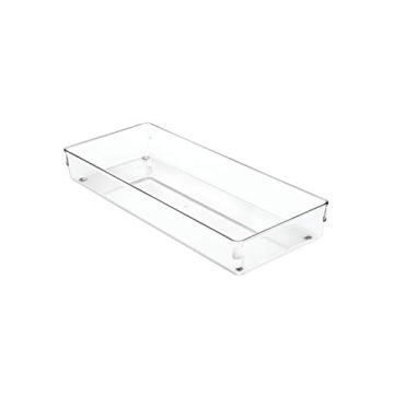 iDesign Linus Plastic Kitchen Drawer Organizer - Versatile 6" x 15" x 2" Clear Storage Solution