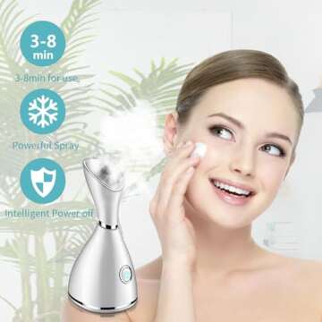 Nano Ionic Facial Steamer with Skincare Kit for Home Spa
