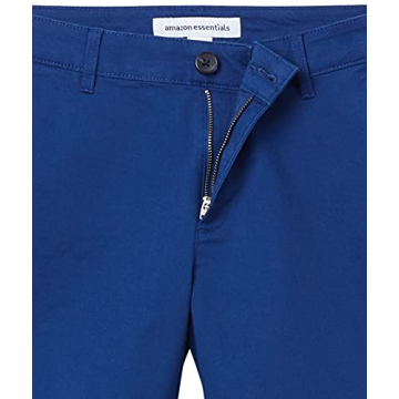 Amazon Essentials Women's Mid-Rise Slim-Fit 5 Inch Inseam Khaki Short (Available in Straight and Curvy Fits), Blue, 6