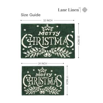 LANE LINEN Christmas Rug Set - Soft & Non-Slip Bath Mats