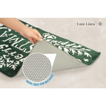 LANE LINEN Christmas Rug Set - Soft & Non-Slip Bath Mats