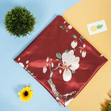 4 Pcs Silk Feeling Head Scarf for Women, 35 x 35 Inches Silky Satin Neck Head Hair Scarf for Women Fashion Soft Silk Bandana Beautiful Gifts …