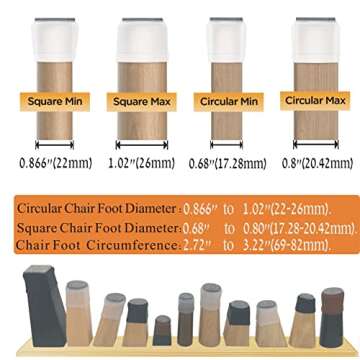 16 Pcs Chair Leg Floor Protectors for Hardwood Floors. 1Inch Medium White.