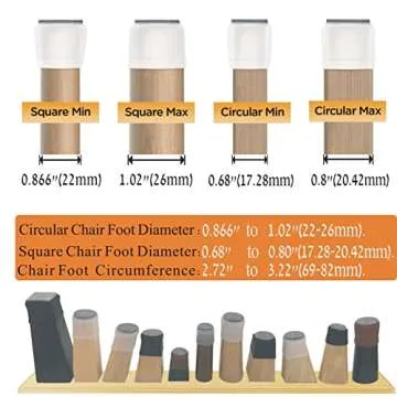 16 Pcs Medium White Silicone Chair Leg Floor Protectors for Hardwood Floors