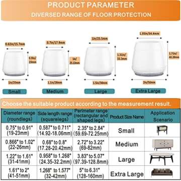 16 Pcs Chair Leg Floor Protectors for Hardwood Floors. 1Inch Medium White.