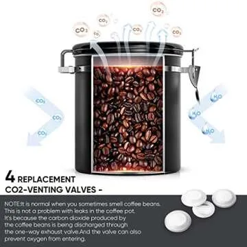 AMAHLE 16OZ Airtight Coffee Canister with Spoon