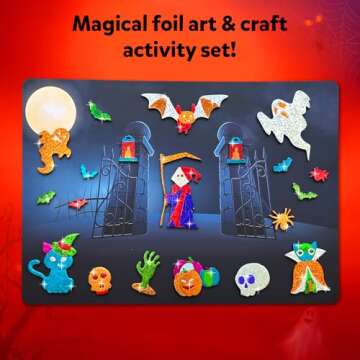 Skillmatics Art & Craft Activity - Foil Fun Halloween, No Mess Art for Kids, Craft Kits, DIY Creative Party Activity, Trick or Treat, Gifts for Girls & Boys Ages 4, 5, 6, 7, 8, 9