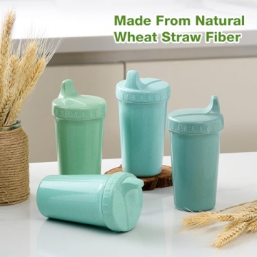 Reusable Meolibour Sippy Cups for Toddlers - Spill Proof 4 Pack