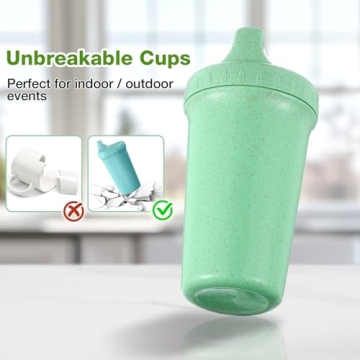 Reusable Meolibour Sippy Cups for Toddlers - Spill Proof 4 Pack