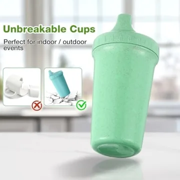 Reusable Meolibour Sippy Cups for Toddlers - Spill Proof 4 Pack