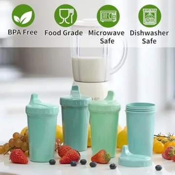 Reusable Meolibour Sippy Cups for Toddlers - Spill Proof 4 Pack